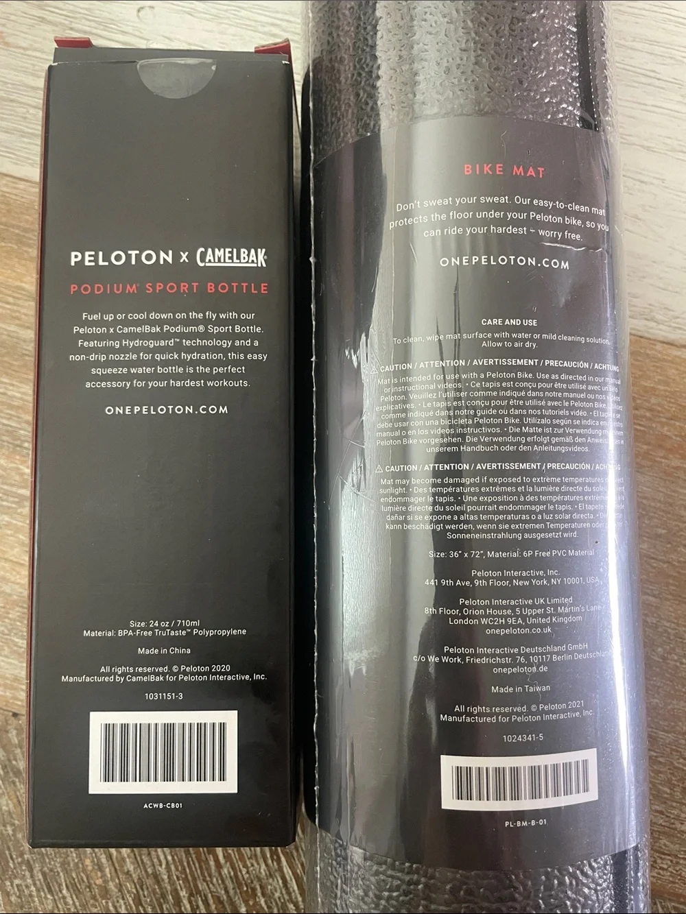Peloton Bike Mat and NIB Podium Sport Bottle Bundle - Picture 7 of 7